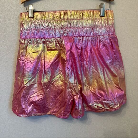 Simply Southern Metallic Pink Athletic Shorts with Elastic Waistband - Picture 4 of 5